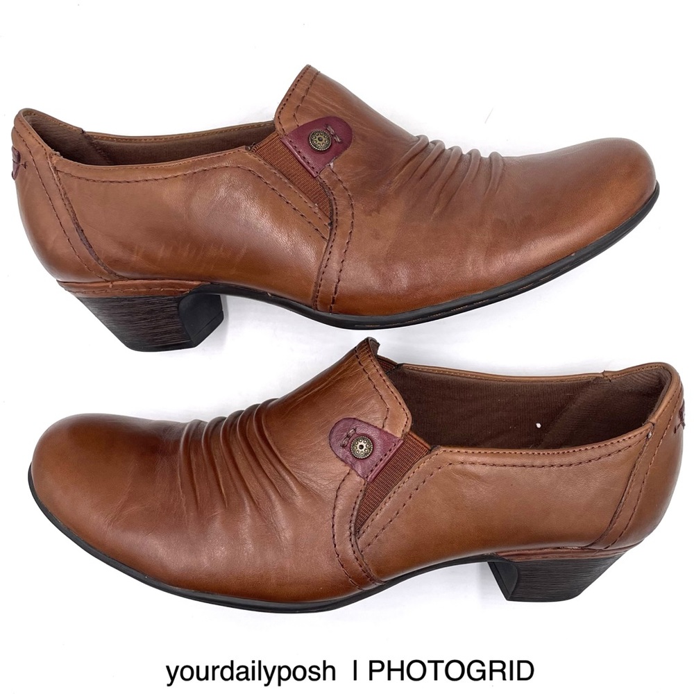 Cobb Hill brown leather Adele low heel ankle shootie bootie pumps US 9.5M